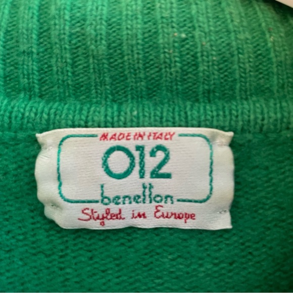 *Rare* Vintage O12 Benetton Wool 3/4 Sleeve Sweater w Chipmunk Characters - Picture 4 of 16